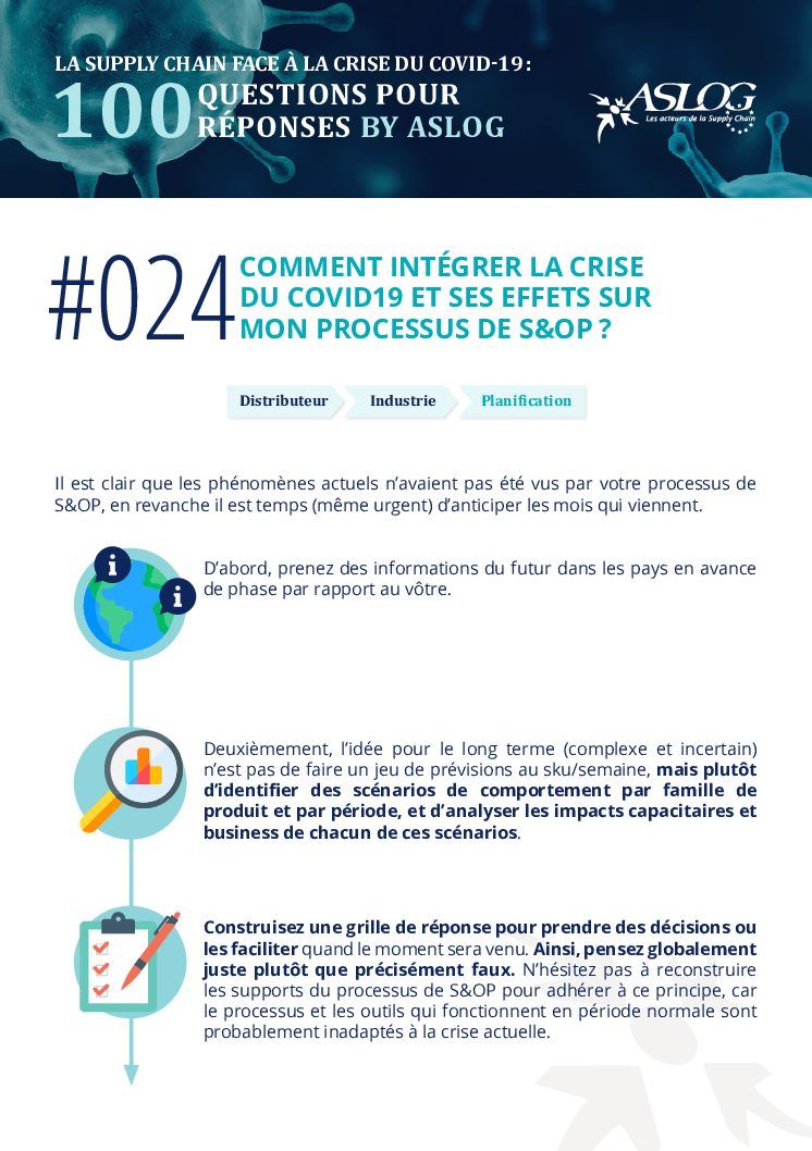 #024 COMMENT INTÉGRER LA CRISE DU COVID19 ET SES EFFETS SUR MON PROCESSUS DE S&OP ?