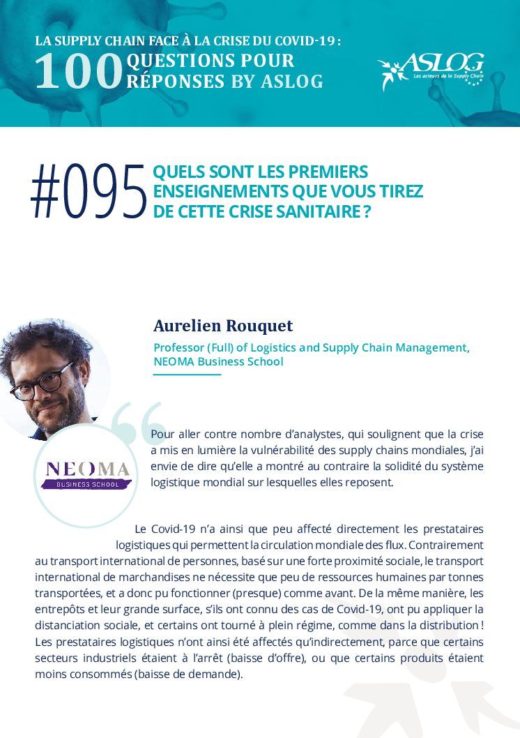 #095 Quels sont les 1er enseignements que vous tirez de cette crise sanitaire by Aurélien Rouquet de NEOMA Business School