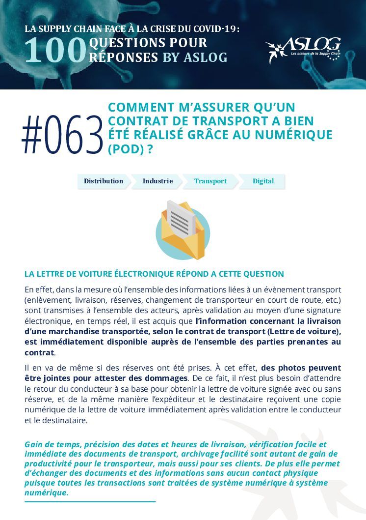 #063 Comment m’assurer qu’un contrat de transport a bien été réalisé grâce au numérique (POD) ?