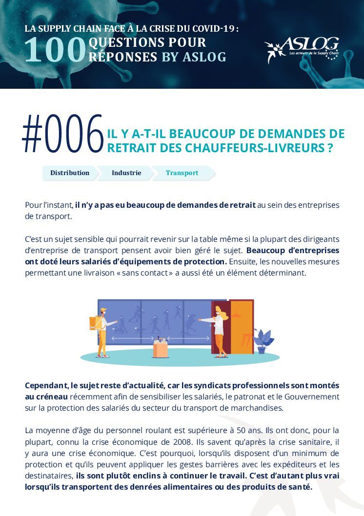 #006 IL Y A-T-IL BEAUCOUP DE DEMANDES DE RETRAIT DES CHAUFFEURS-LIVREURS ?