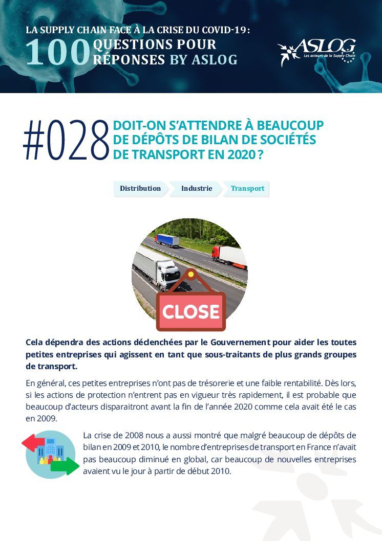 #028 DOIT-ON S’ATTENDRE À BEAUCOUP DE DÉPÔTS DE BILAN DE SOCIÉTÉS DE TRANSPORT EN 2020 ?