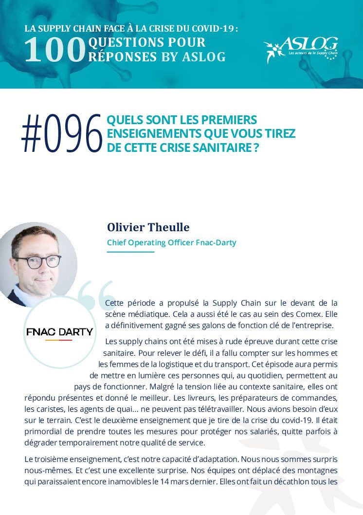 #096 Quels sont les 1er enseignements que vous tirez de cette crise sanitaire by Olivier Theulle pour Fnac-Darty